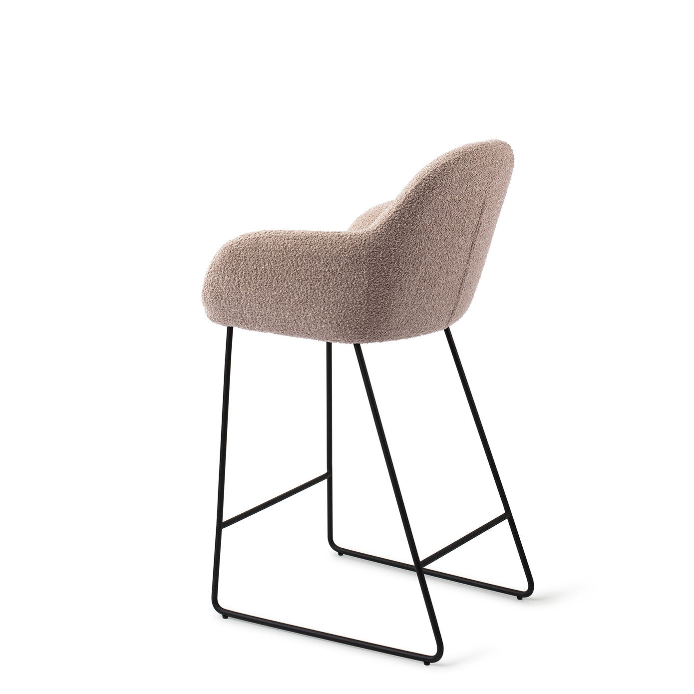 Jesper Home Kushi Stone Haze Barkruk (L) - Counter Slide Black - KwaliteitWonen.nl
