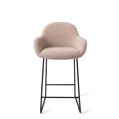 Jesper Home Kushi Stone Haze Barkruk (L) - Counter Slide Black - KwaliteitWonen.nl
