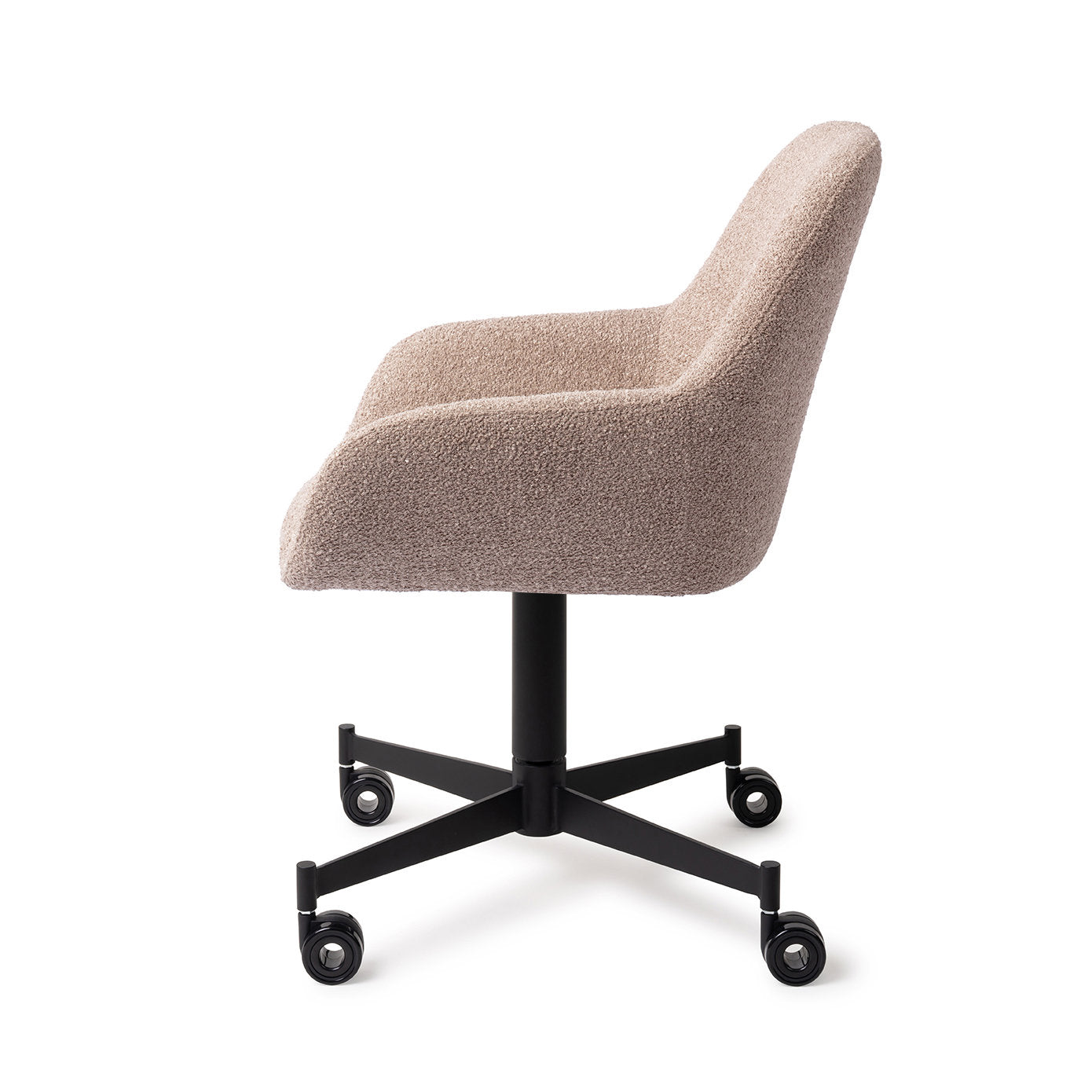 Jesper Home Kushi Stone Haze Eetkamerstoel - Caster Black - KwaliteitWonen.nl