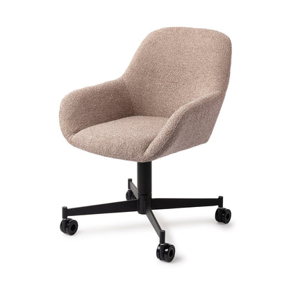 Jesper Home Kushi Stone Haze Eetkamerstoel - Caster Black - KwaliteitWonen.nl