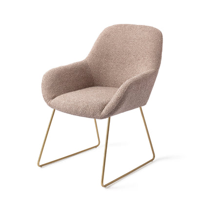 Jesper Home Kushi Stone Haze Eetkamerstoel - Slide Gold - KwaliteitWonen.nl