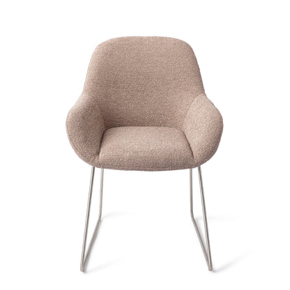 Jesper Home Kushi Stone Haze Eetkamerstoel - Slide Steel - KwaliteitWonen.nl