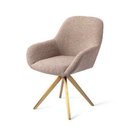 Jesper Home Kushi Stone Haze Eetkamerstoel - Turn Gold - KwaliteitWonen.nl