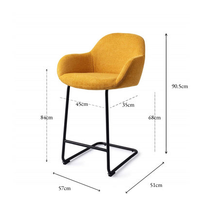 Jesper Home Kushi Sweet Corn Barkruk - Arch Black (L) - KwaliteitWonen.nl