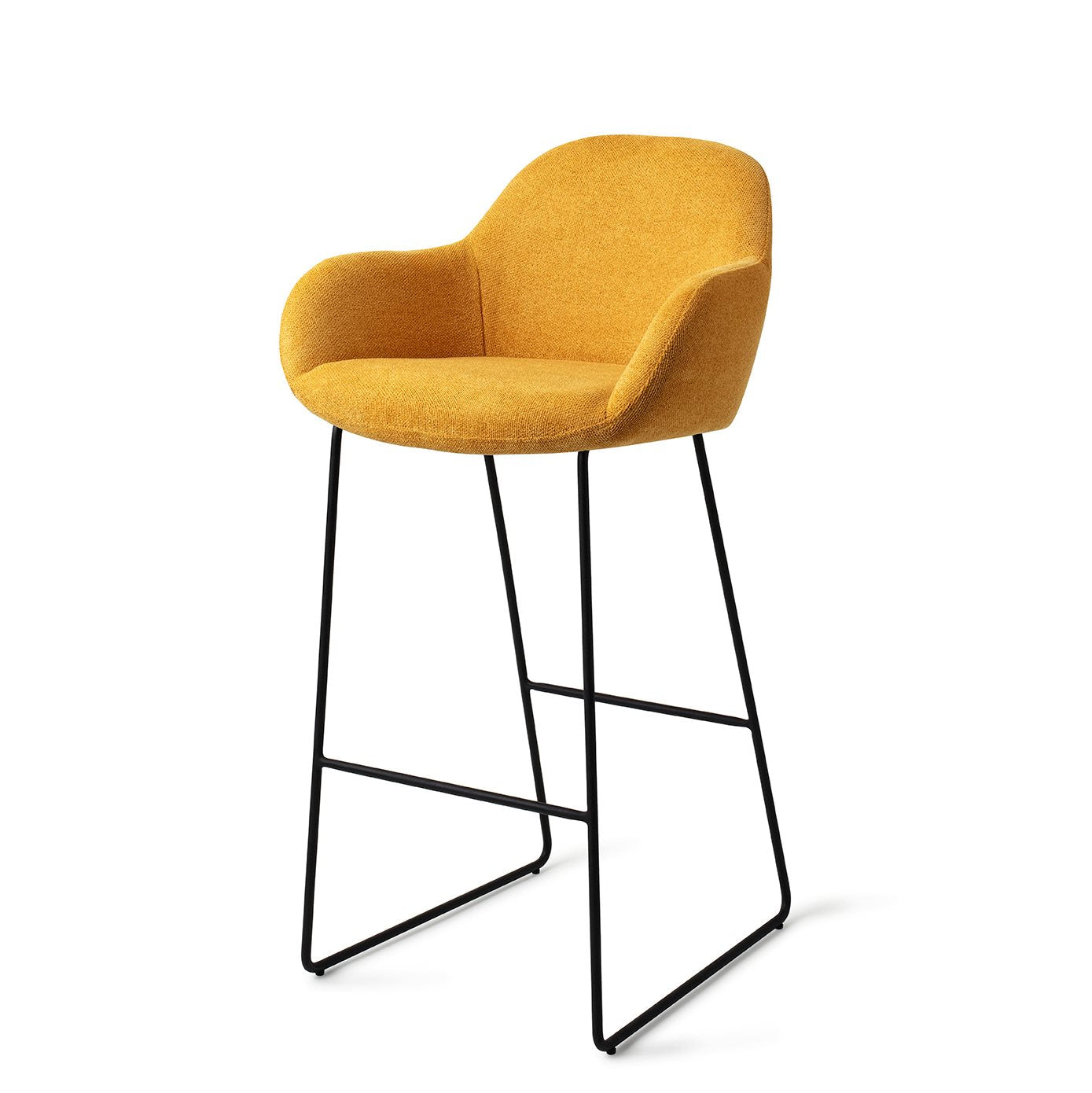 Jesper Home Kushi Sweet Corn Barkruk - Slide Black (H) - KwaliteitWonen.nl