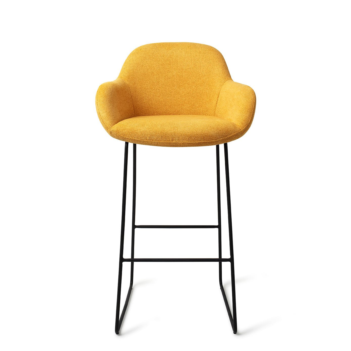 Jesper Home Kushi Sweet Corn Barkruk - Slide Black (H) - KwaliteitWonen.nl