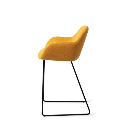 Jesper Home Kushi Sweet Corn Barkruk - Slide Black (L) - KwaliteitWonen.nl