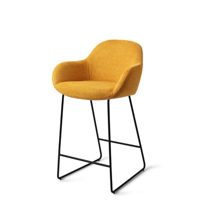 Jesper Home Kushi Sweet Corn Barkruk - Slide Black (L) - KwaliteitWonen.nl