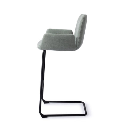Jesper Home Misaki Breezy Blue Barkruk (H) - Bar Arch Black - KwaliteitWonen.nl