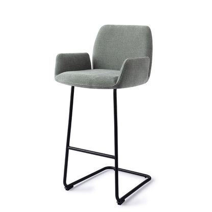 Jesper Home Misaki Breezy Blue Barkruk (H) - Bar Arch Black - KwaliteitWonen.nl