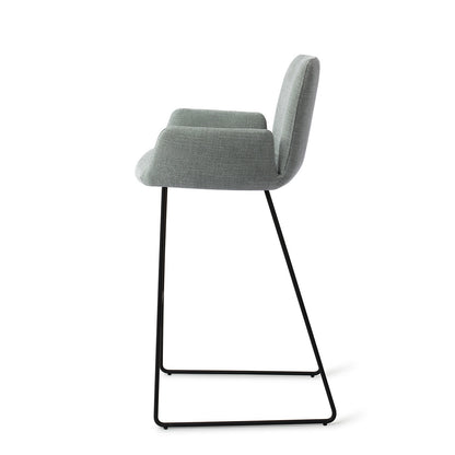Jesper Home Misaki Breezy Blue Barkruk (H) - Bar Slide Black - KwaliteitWonen.nl