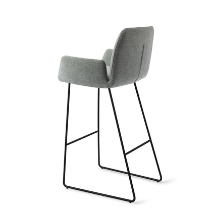 Jesper Home Misaki Breezy Blue Barkruk (H) - Bar Slide Black - KwaliteitWonen.nl