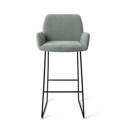 Jesper Home Misaki Breezy Blue Barkruk (H) - Bar Slide Black - KwaliteitWonen.nl