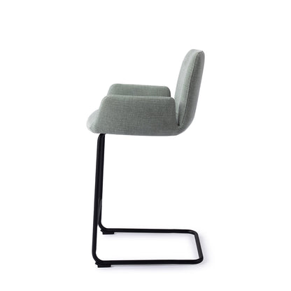 Jesper Home Misaki Breezy Blue Barkruk (L) - Counter Arch Black - KwaliteitWonen.nl