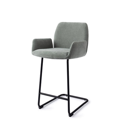 Jesper Home Misaki Breezy Blue Barkruk (L) - Counter Arch Black - KwaliteitWonen.nl