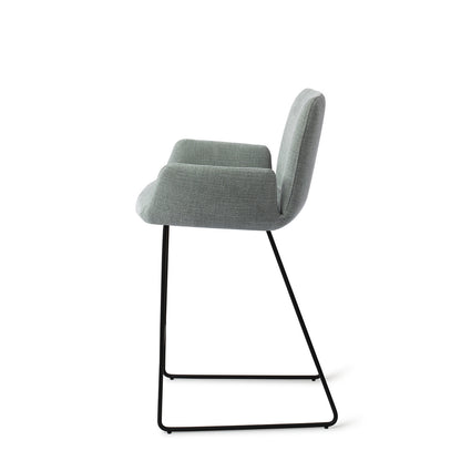 Jesper Home Misaki Breezy Blue Barkruk (L) - Counter Slide Black - KwaliteitWonen.nl