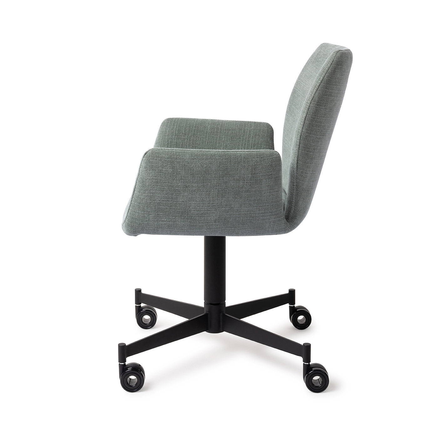 Jesper Home Misaki Breezy Blue Eetkamerstoel - Caster Black - KwaliteitWonen.nl