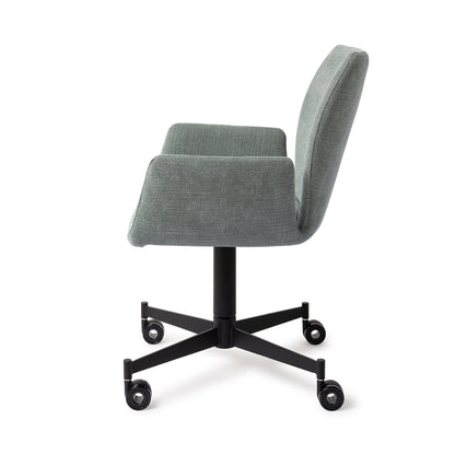 Jesper Home Misaki Breezy Blue Eetkamerstoel - Caster Black - KwaliteitWonen.nl