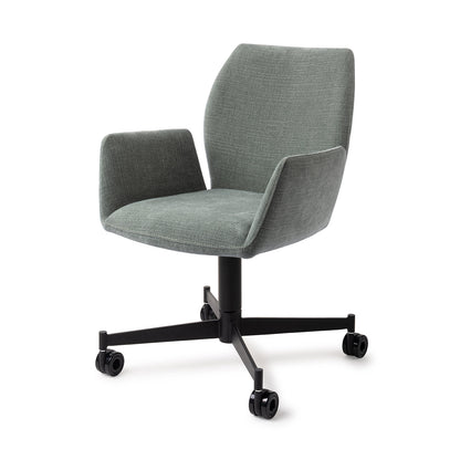 Jesper Home Misaki Breezy Blue Eetkamerstoel - Caster Black - KwaliteitWonen.nl
