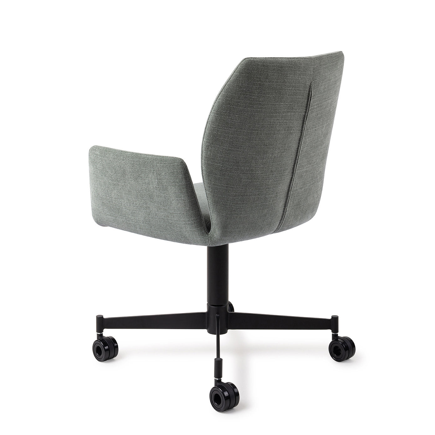 Jesper Home Misaki Breezy Blue Eetkamerstoel - Caster Black - KwaliteitWonen.nl