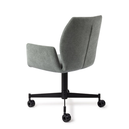 Jesper Home Misaki Breezy Blue Eetkamerstoel - Caster Black - KwaliteitWonen.nl