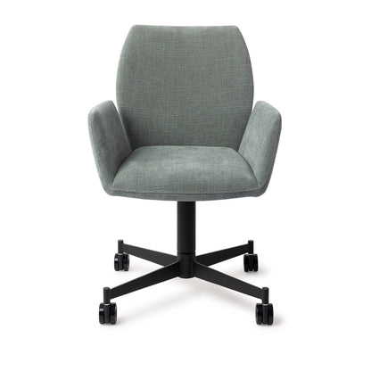 Jesper Home Misaki Breezy Blue Eetkamerstoel - Caster Black - KwaliteitWonen.nl