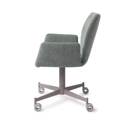 Jesper Home Misaki Breezy Blue Eetkamerstoel - Caster Grey - KwaliteitWonen.nl