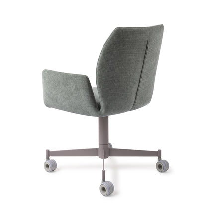 Jesper Home Misaki Breezy Blue Eetkamerstoel - Caster Grey - KwaliteitWonen.nl