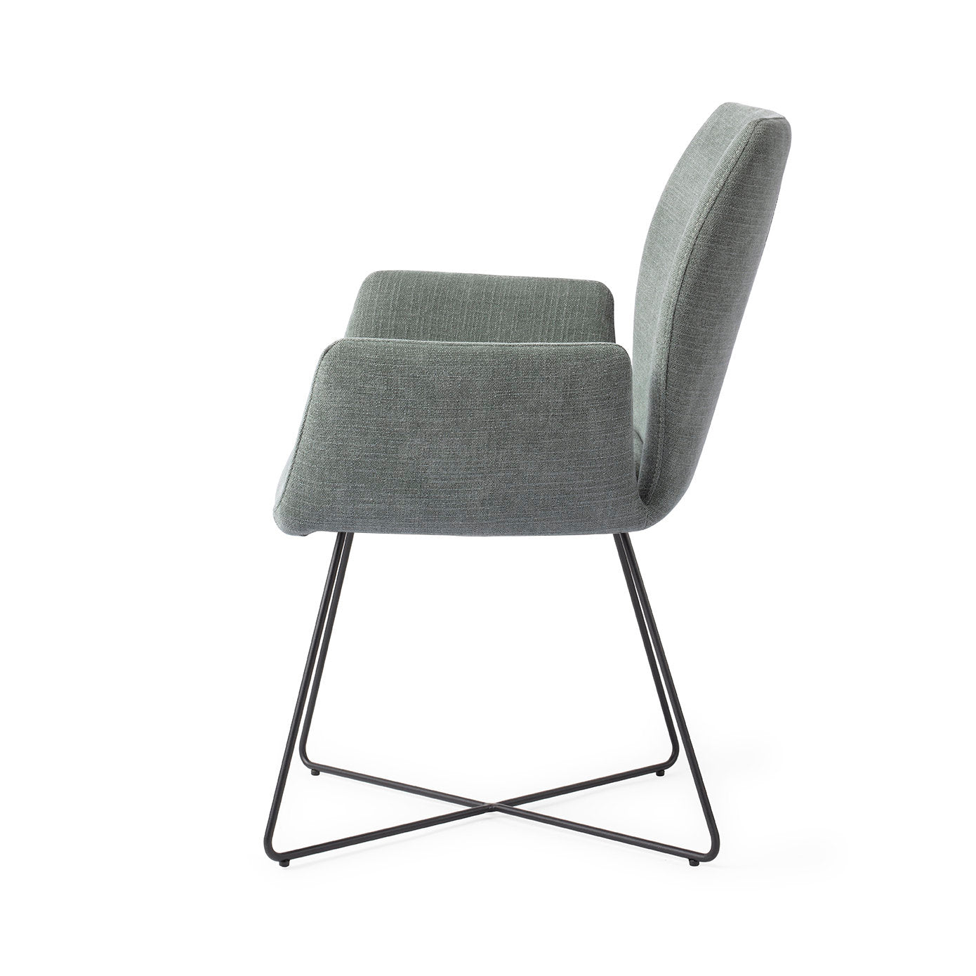 Jesper Home Misaki Breezy Blue Eetkamerstoel - Cross Black - KwaliteitWonen.nl