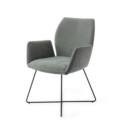 Jesper Home Misaki Breezy Blue Eetkamerstoel - Cross Black - KwaliteitWonen.nl