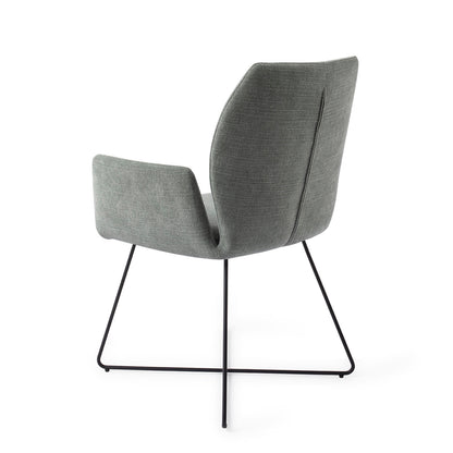 Jesper Home Misaki Breezy Blue Eetkamerstoel - Cross Black - KwaliteitWonen.nl