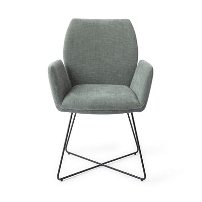 Jesper Home Misaki Breezy Blue Eetkamerstoel - Cross Black - KwaliteitWonen.nl
