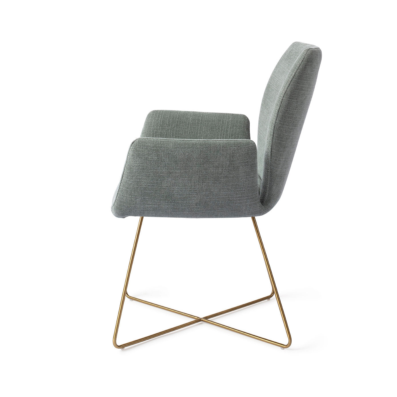 Jesper Home Misaki Breezy Blue Eetkamerstoel - Cross Gold - KwaliteitWonen.nl