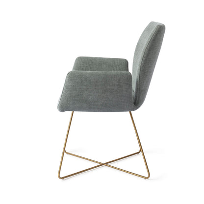 Jesper Home Misaki Breezy Blue Eetkamerstoel - Cross Gold - KwaliteitWonen.nl
