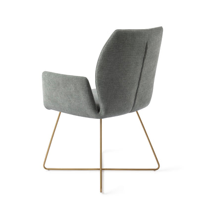 Jesper Home Misaki Breezy Blue Eetkamerstoel - Cross Gold - KwaliteitWonen.nl