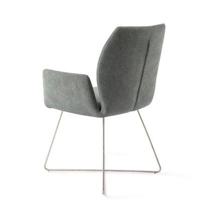 Jesper Home Misaki Breezy Blue Eetkamerstoel - Cross Steel - KwaliteitWonen.nl
