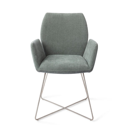 Jesper Home Misaki Breezy Blue Eetkamerstoel - Cross Steel - KwaliteitWonen.nl