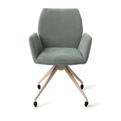 Jesper Home Misaki Breezy Blue Eetkamerstoel - Glide Beige - KwaliteitWonen.nl