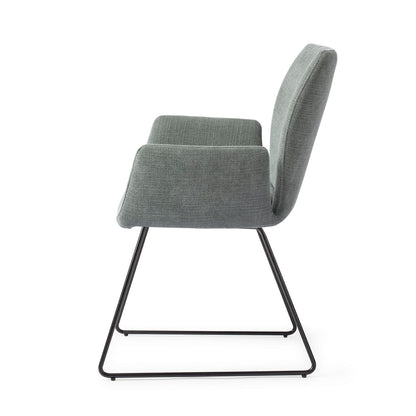 Jesper Home Misaki Breezy Blue Eetkamerstoel - Slide Black - KwaliteitWonen.nl