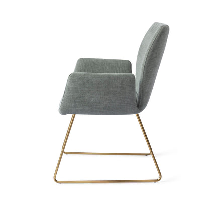 Jesper Home Misaki Breezy Blue Eetkamerstoel - Slide Gold - KwaliteitWonen.nl