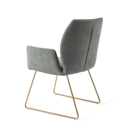 Jesper Home Misaki Breezy Blue Eetkamerstoel - Slide Gold - KwaliteitWonen.nl