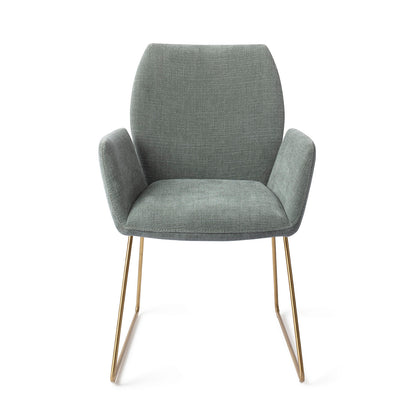 Jesper Home Misaki Breezy Blue Eetkamerstoel - Slide Gold - KwaliteitWonen.nl