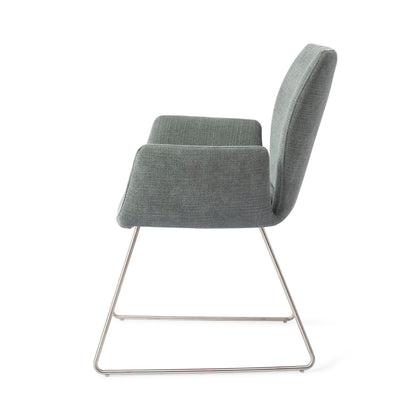 Jesper Home Misaki Breezy Blue Eetkamerstoel - Slide Steel - KwaliteitWonen.nl