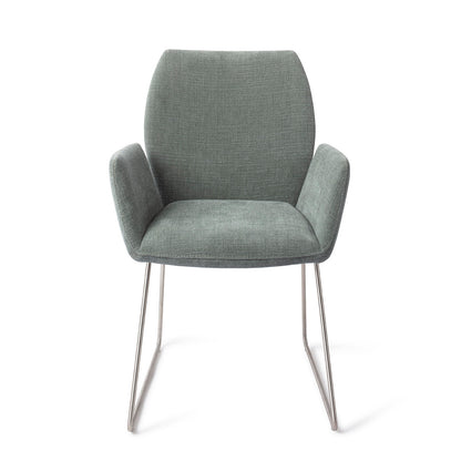Jesper Home Misaki Breezy Blue Eetkamerstoel - Slide Steel - KwaliteitWonen.nl