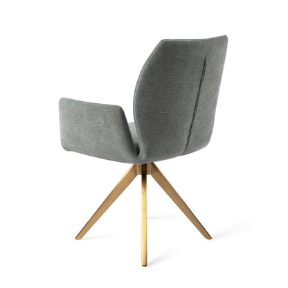 Jesper Home Misaki Breezy Blue Eetkamerstoel - Turn Gold - KwaliteitWonen.nl