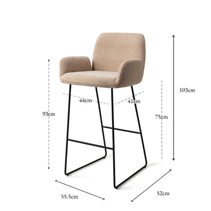 Jesper Home Misaki Funky Fudge Barkruk - Slide Black (H) - KwaliteitWonen.nl