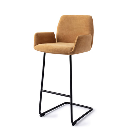 Jesper Home Misaki Honey Harvest Barkruk (H) - Bar Arch Black - KwaliteitWonen.nl