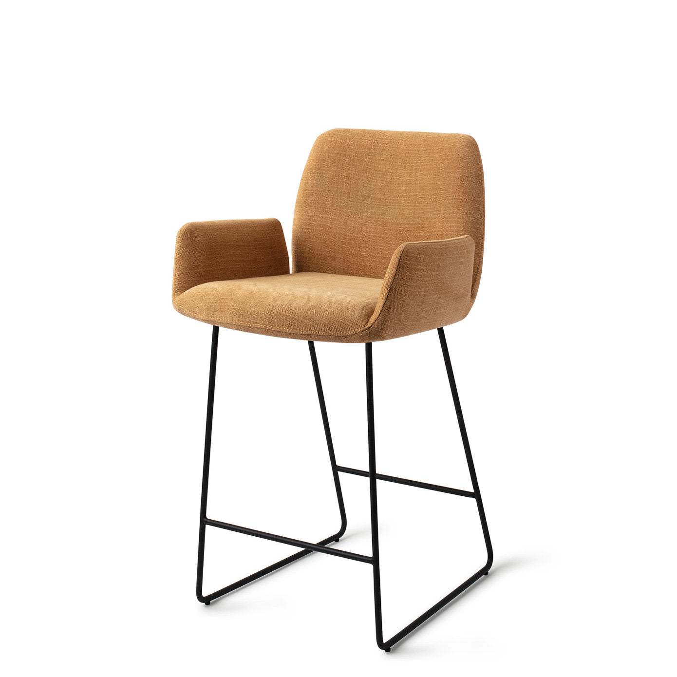 Jesper Home Misaki Honey Harvest Barkruk (L) - Counter Slide Black - KwaliteitWonen.nl
