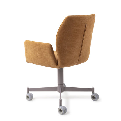 Jesper Home Misaki Honey Harvest Eetkamerstoel - Caster Grey - KwaliteitWonen.nl