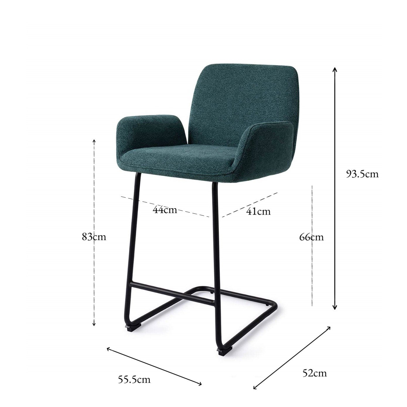 Jesper Home Misaki Merry Mermaid Barkruk - Arch Black (L) - KwaliteitWonen.nl